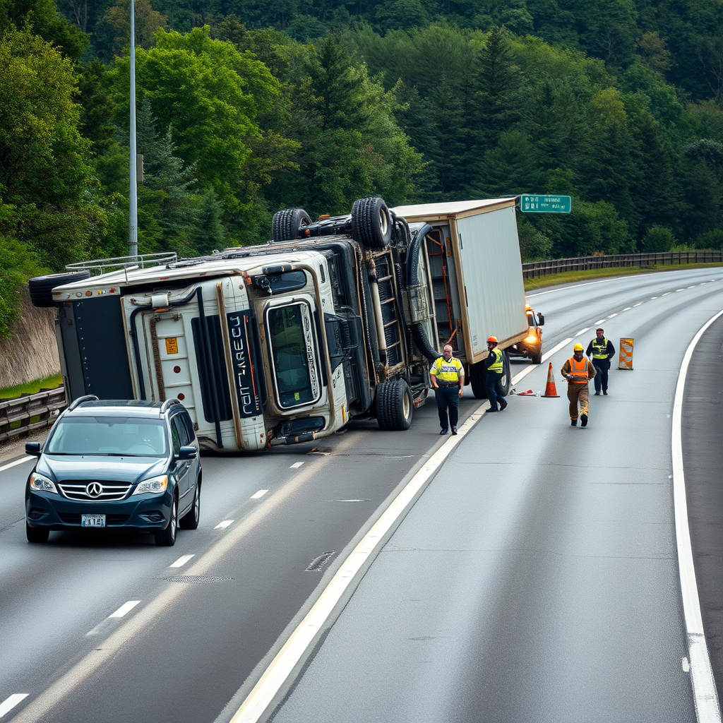 國道一號凌晨貨車翻覆！3人受傷、占2道，緊急應變小組成立
